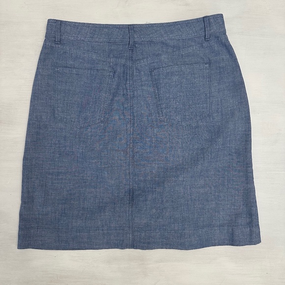 Talbots Chambray Button Down A-Line Skirt Women's 10 100% Cotton - Picture 8 of 11